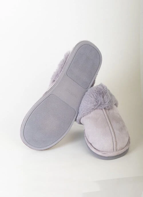 Grey Suedette Mule 2 Grey Suedette Mule - Image 2