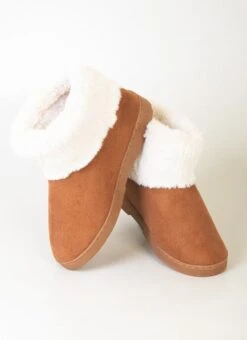 Sand Suedette Slipper Boot