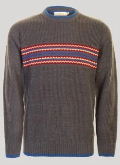 Grey Fairisle & Rib Jumper