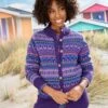 Purple Fairisle Knit Cardigan