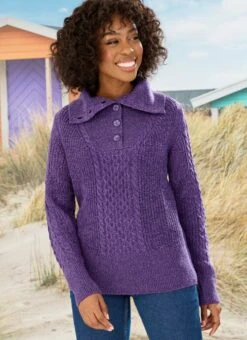 Lavender Cable Knit Jumper