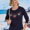 Navy Robin Top