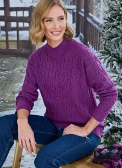 Purple Turtle Neck Jumper