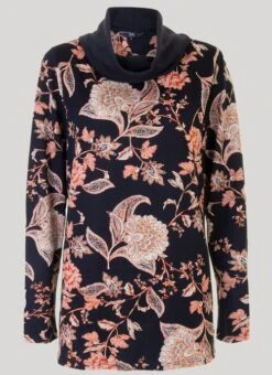 Printed Cowl Neck Tunic