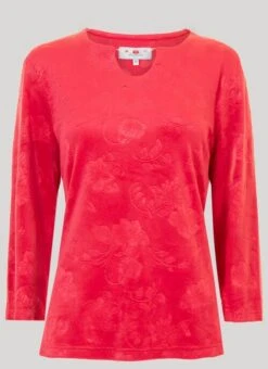 Purple Embossed Velour Top