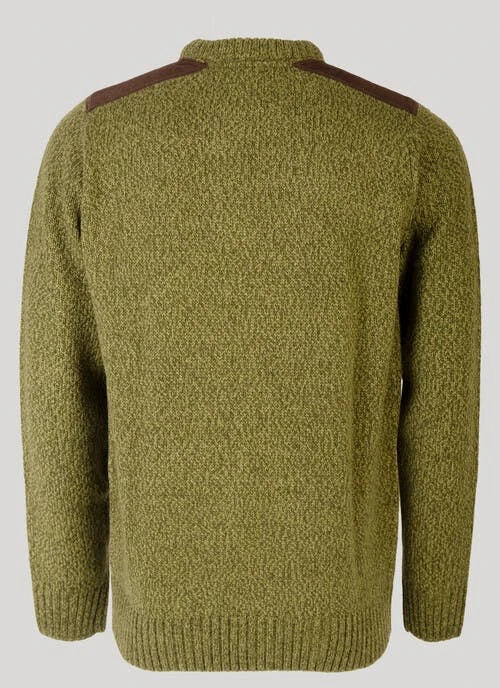 Green Crew Neck Suede Trim Jumper 2 Green Crew Neck Suede Trim Jumper - Image 2