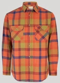 Orange Twill Check Shirt