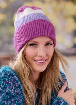 Block Stripe Beanie Hat