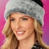 Black Quilted Fleece Faux Fur Hat