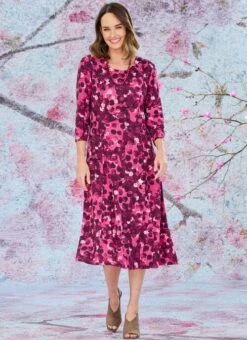 Magenta Print Dress