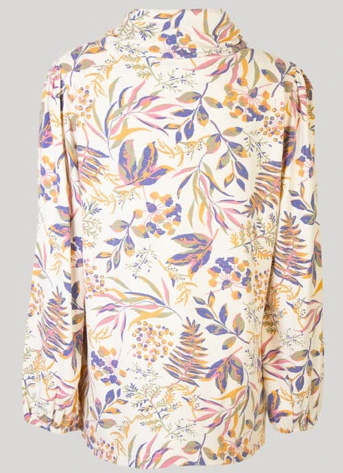 White Printed Cowl Neck Top 2 White Printed Cowl Neck Top - Image 2