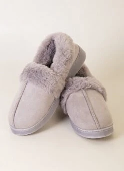 Grey Suedette Slipper