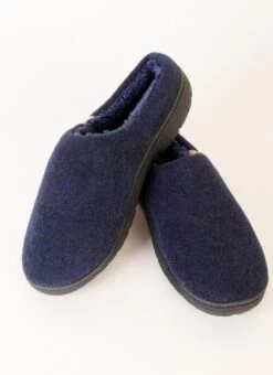 Navy Felted Mule