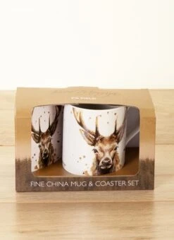 Stag Mug And Coaster