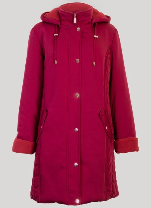Crimson Coat Quilted & Hood 2 Crimson Coat Quilted & Hood - Image 2