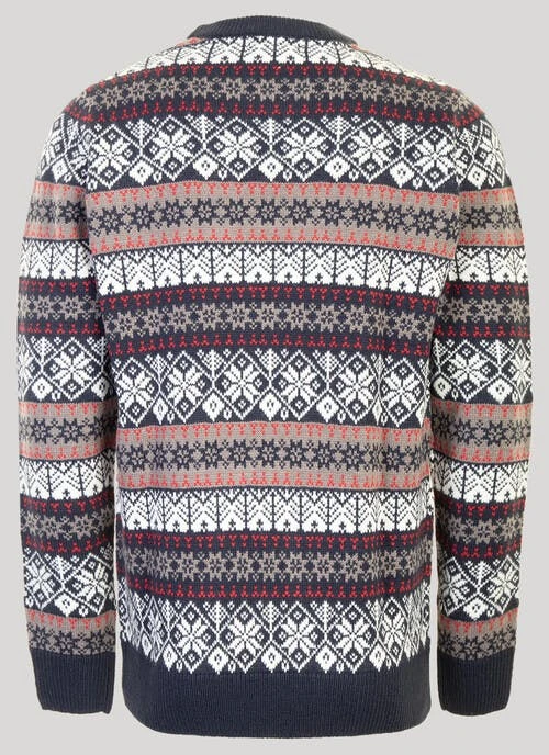 Navy Jacquard Snowflake Jumper 2 Navy Jacquard Snowflake Jumper - Image 2