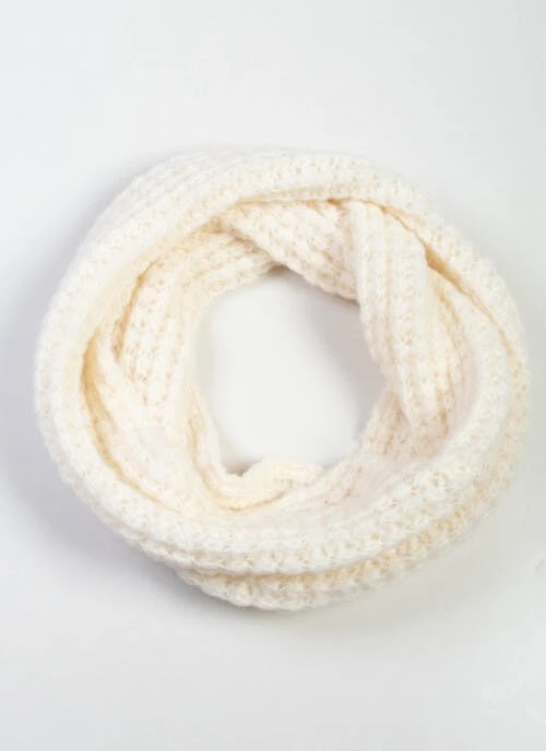 Winter White Cable Knit Scarf 2 Winter White Cable Knit Scarf - Image 2
