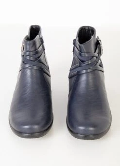 Navy Buckle Boot -Outlet The Wardrobe Edit Store 45402pvs c4b4816a9aa33e3