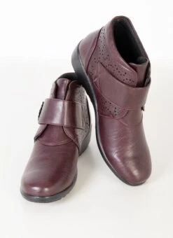 Burgundy Floral Button Boot