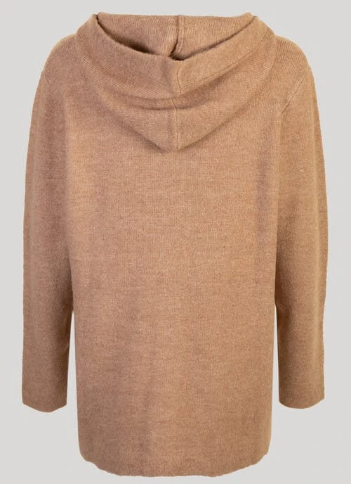 Beige Cardigan With Hood 2 Beige Cardigan With Hood - Image 2
