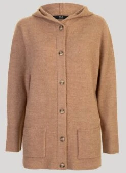 Beige Cardigan With Hood