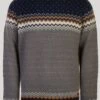 Navy V Stitch Fairisle Jumper