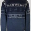Navy Reindeer Yoke Jumper