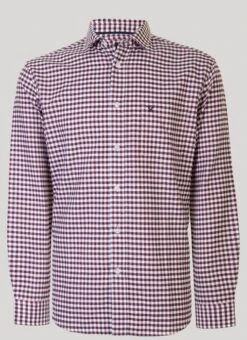 Red Long Sleeve Cotton Check Shirt