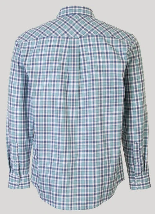 Blue Long Sleeve Check Shirt 2 Blue Long Sleeve Check Shirt - Image 2