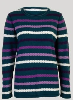 Teal Textured Stripe Jumper