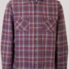 Navy Sherpa Fur Lined Check Shirt