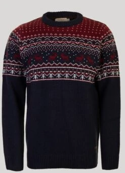 Blue Reindeer Yoke Jumper