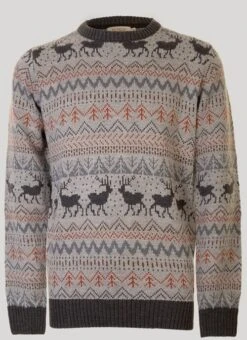 Grey Reindeer Fairisle Jumper