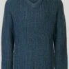 V Neck 3G Fisherman Rib Jumper