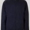 Navy Zip Fur Lined Cardigan