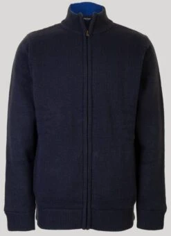Navy Zip Fur Lined Cardigan