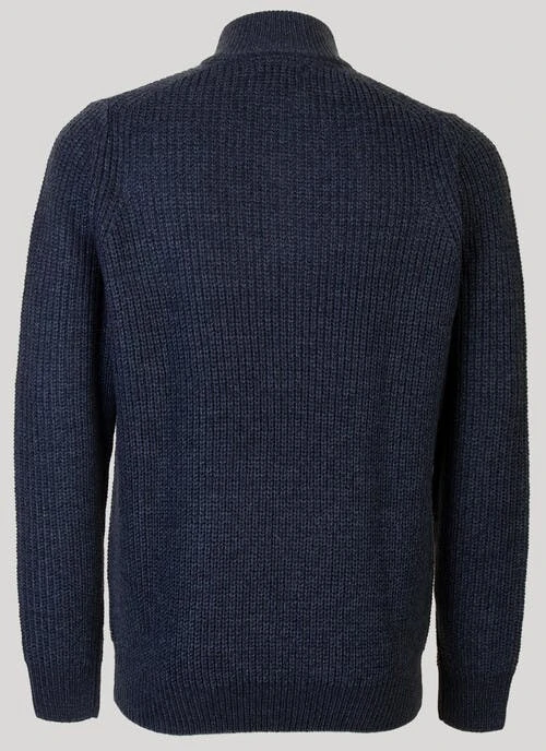 Navy Half Zip Rib Jumper 2 Navy Half Zip Rib Jumper - Image 2