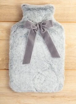 Grey Fur Hot Water Bottle