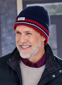 Navy Thinsulate Stripe Beanie Hat