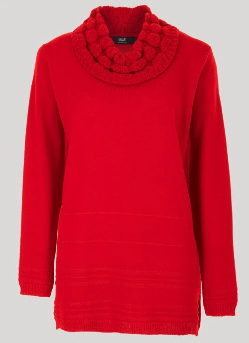Red Boucle Jumper 2 Red Boucle Jumper - Image 2