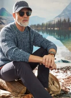 Crew Neck Fisherman Rib Jumper