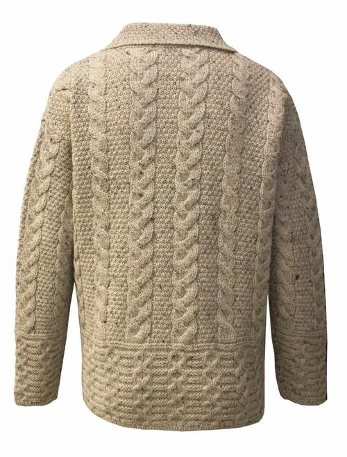 Stone Aran Knit Cardigan 2 Stone Aran Knit Cardigan - Image 2